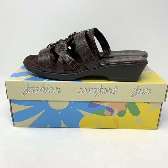 Easy Street Torrid Sandals Brown Faux Leather Size 9M - Picture 7 of 11